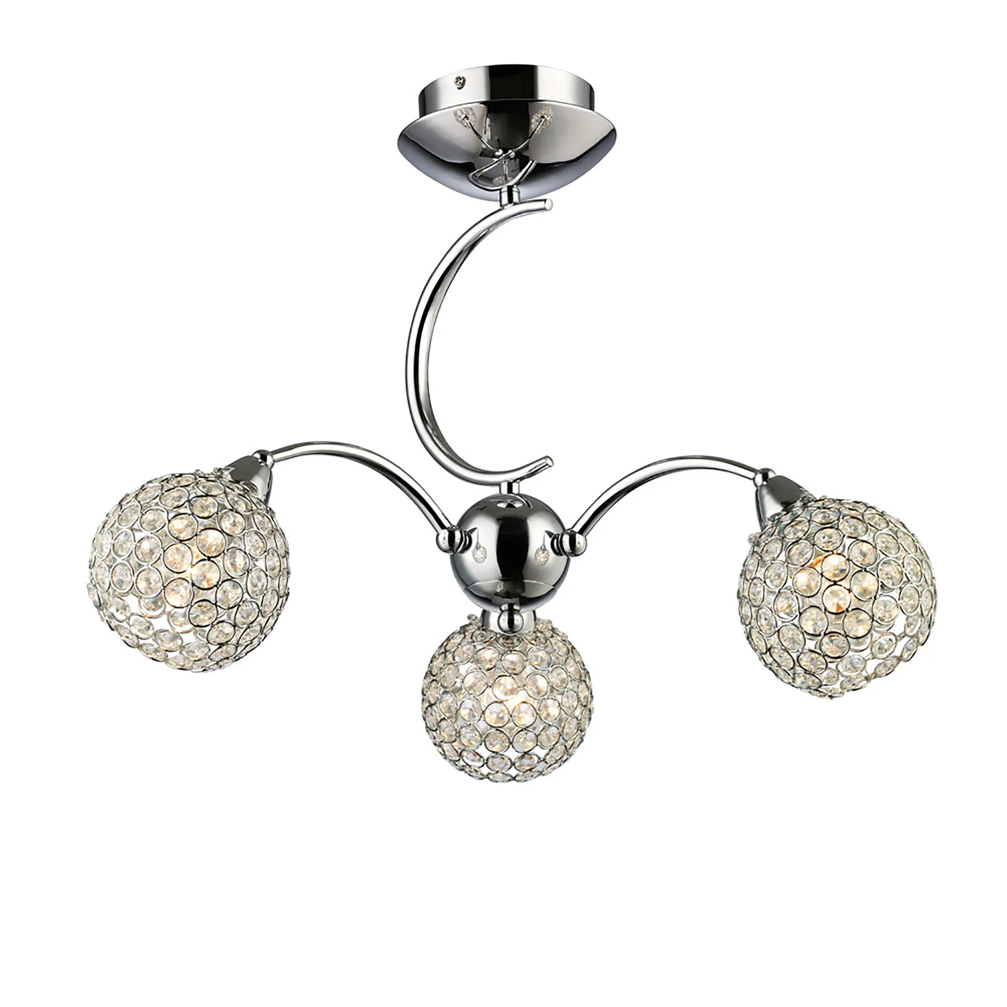 Escado Crystal Ceiling Lights Diyas Flush Crystal Fittings